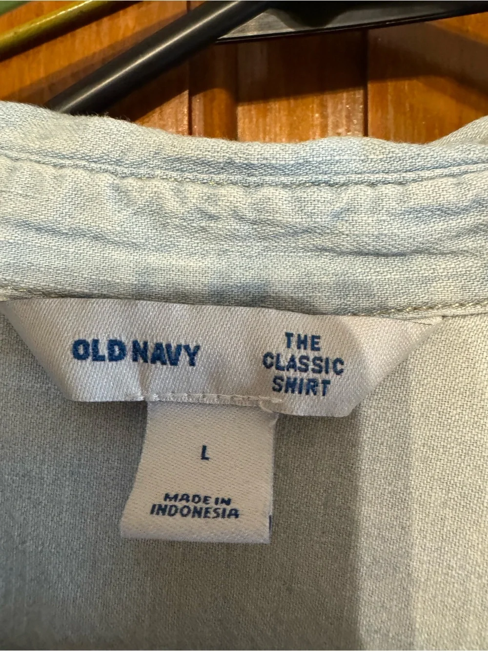 Old Navy Light Blue Denim Button-Down Shirt